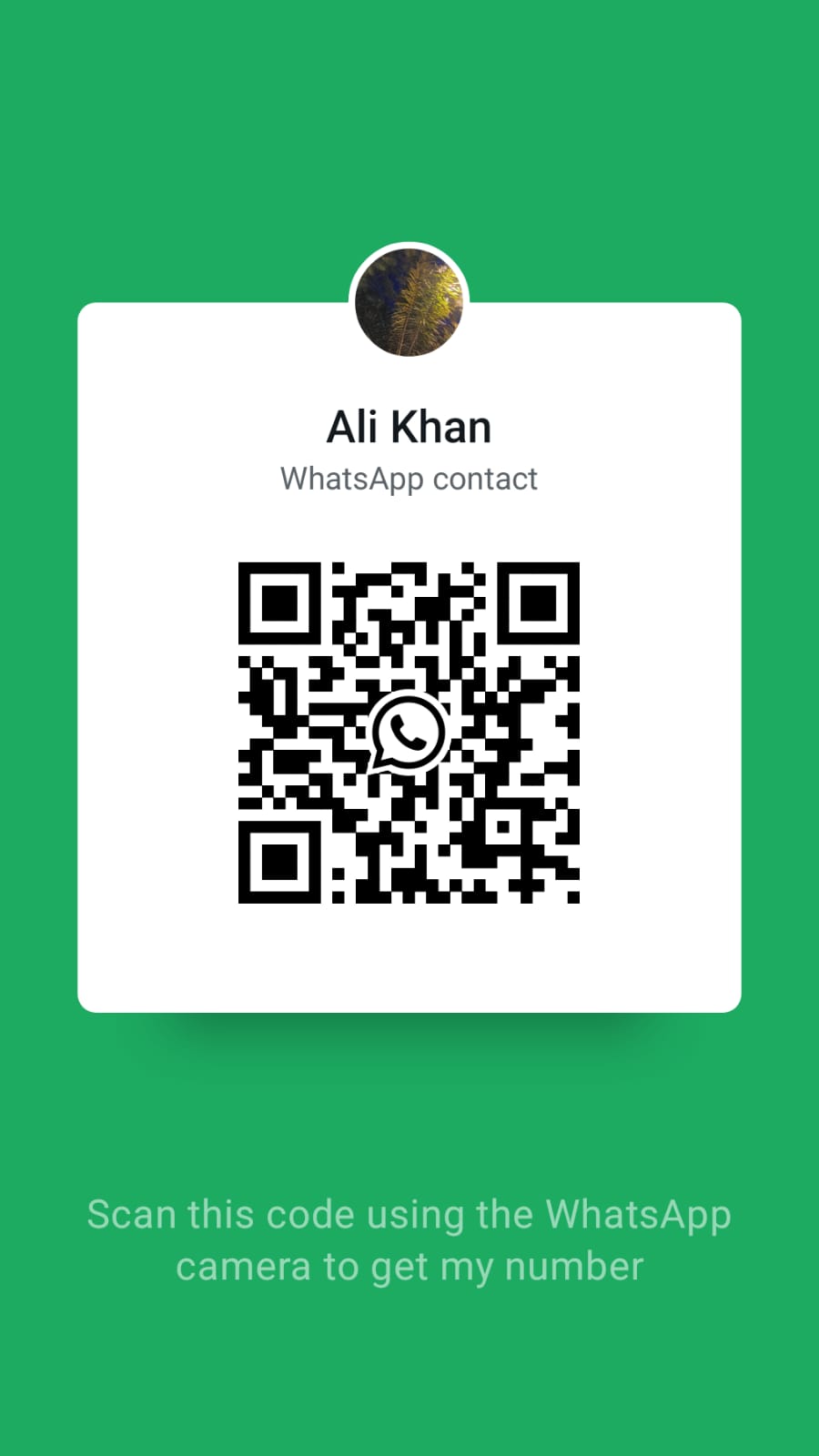 WhatsApp contact QR code for Ali Khan